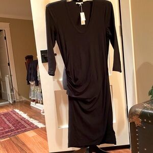 NWT James Peres Size 3 Little Black Dress Long Sleeves Body Con